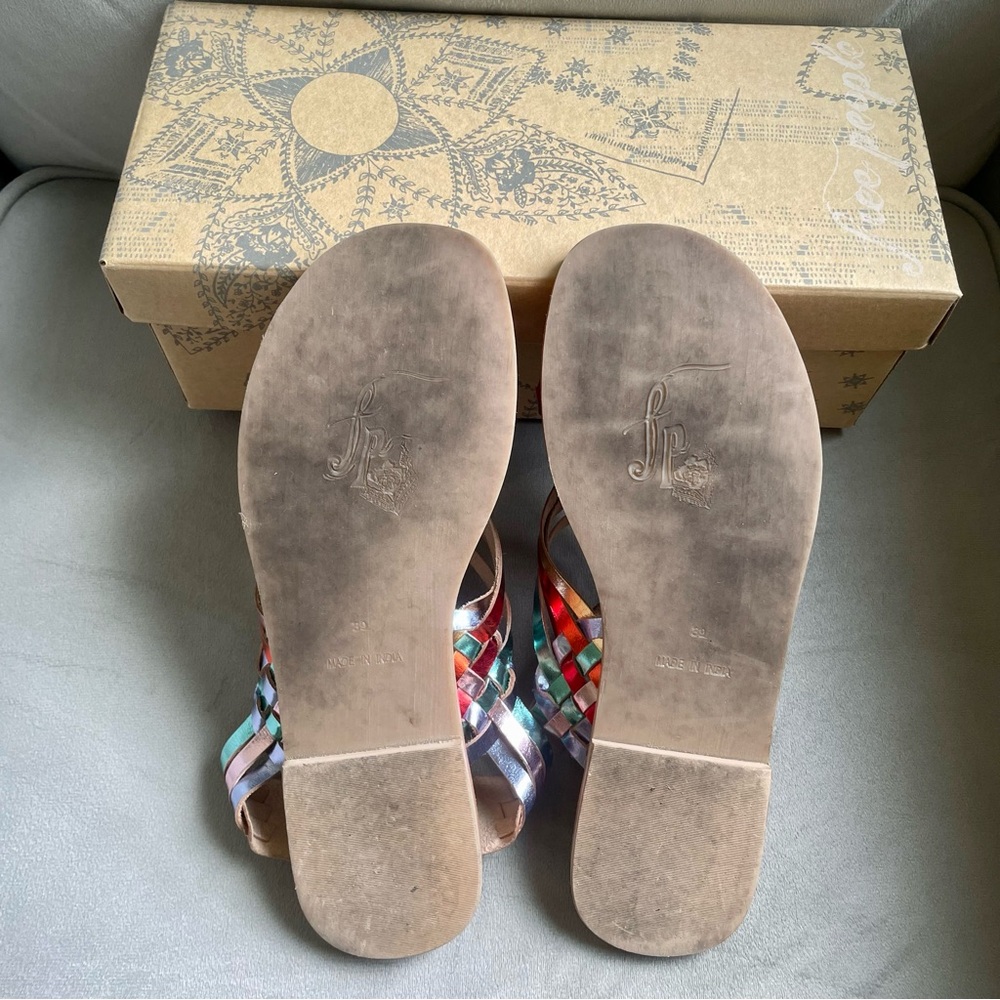 Free People San Juan Huarache Rainbow Sandals HTF - Picture 10 of 10